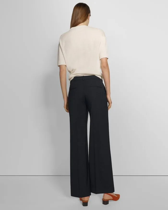 Women Pants Theory Relaxed Pant In Good Wool Nocturne Navy