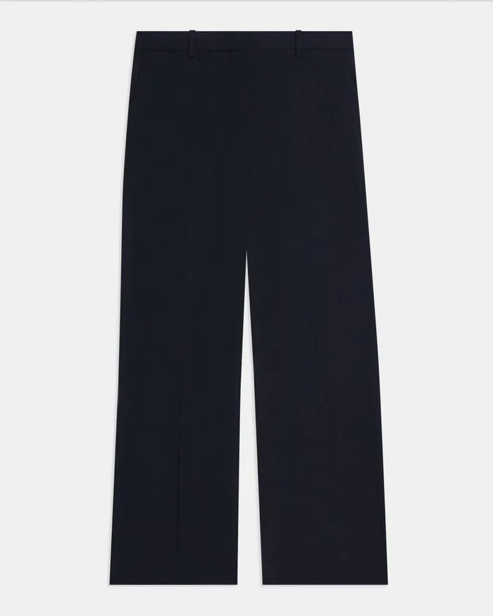 Women Pants Theory Relaxed Pant In Good Wool Nocturne Navy