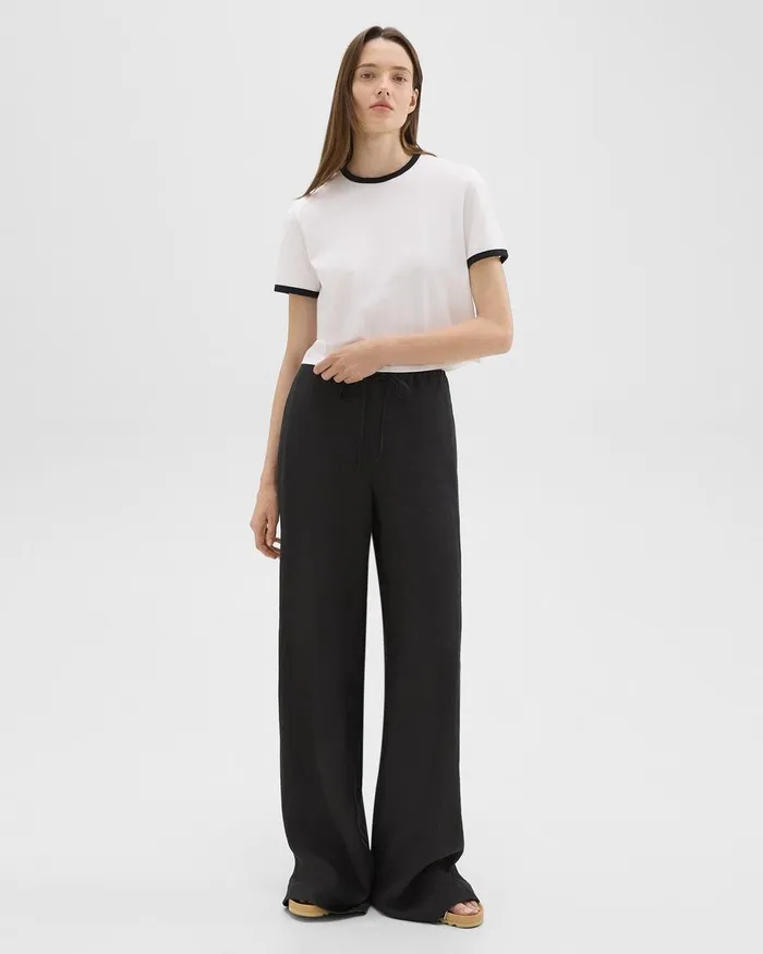 Women Pants Theory Relaxed PullOn Pant In Hemp Black