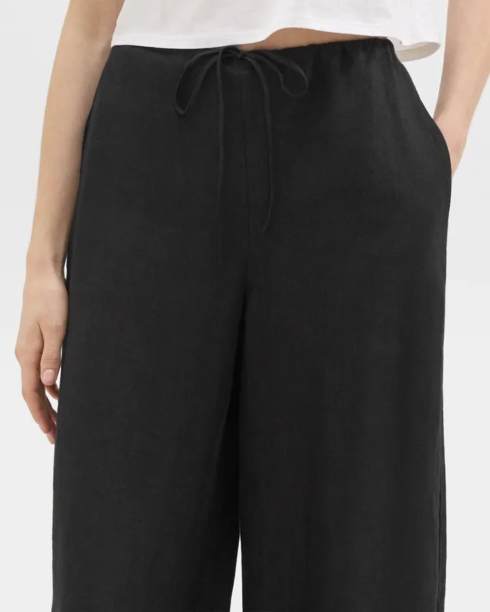 Women Pants Theory Relaxed PullOn Pant In Hemp Black