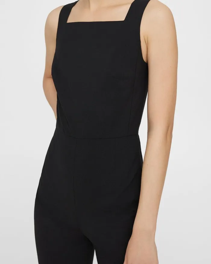 Women Pants Theory Sleeveless Jumpsuit In Good Wool Black