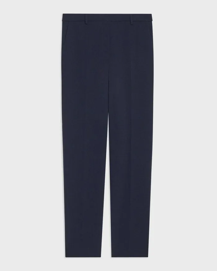 Women Pants Theory Treeca Full Length Pant In Admiral Crepe Nocturne Navy