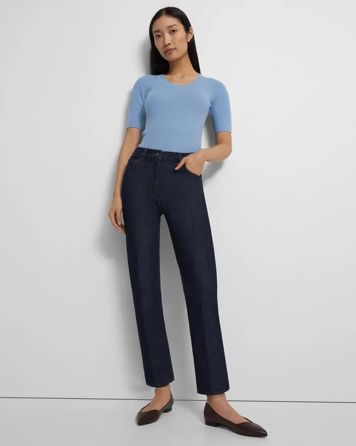 Women Pants Theory Treeca Jean In Washed Denim Indigo