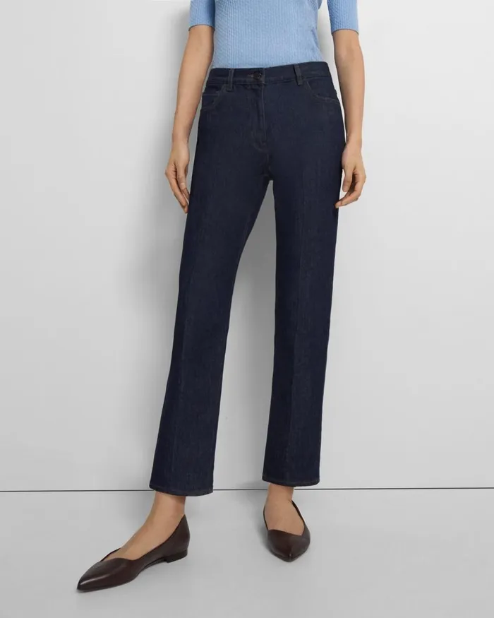 Women Pants Theory Treeca Jean In Washed Denim Indigo