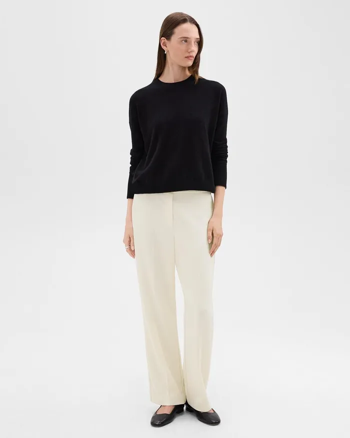 Women Pants Theory WideLeg PullOn Pant In Admiral Crepe Rice