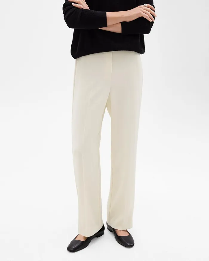 Women Pants Theory WideLeg PullOn Pant In Admiral Crepe Rice