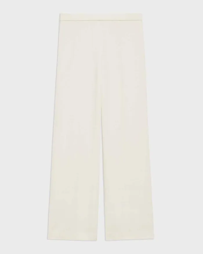 Women Pants Theory WideLeg PullOn Pant In Admiral Crepe Rice