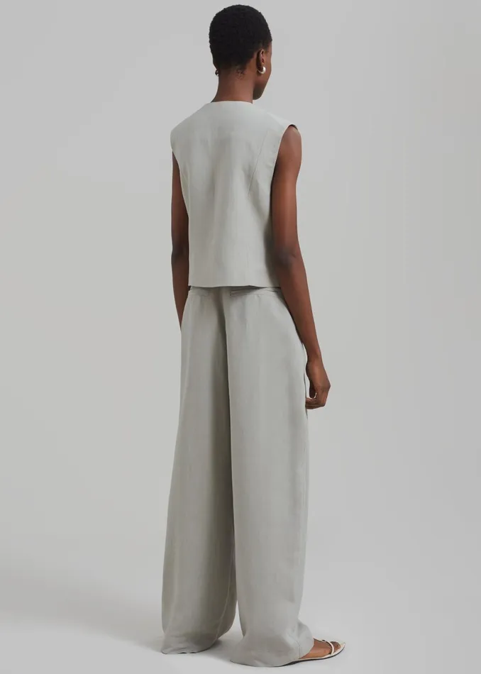 Women Piper Pleated Trousers 8211 Sage The Frankie Shop Bottoms