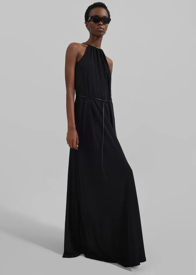 Women Proenza Schouler White Label Lenny Dress In Matte Jersey 8211 Black The Frankie Shop Dresses