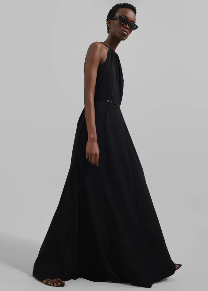 Women Proenza Schouler White Label Lenny Dress In Matte Jersey 8211 Black The Frankie Shop Dresses