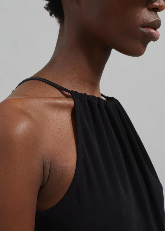 Women Proenza Schouler White Label Lenny Dress In Matte Jersey 8211 Black The Frankie Shop Dresses