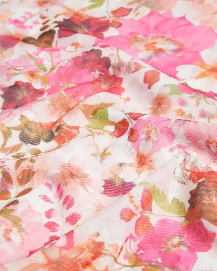 Women RAELEY 8211 Floral Gathered Shoulder Mesh Top Pink Ted Baker Tops and Blouses Women RAELEY 8211 Floral Gathered Shoulder Mesh Top Pink Ted Baker Tops and Blouses