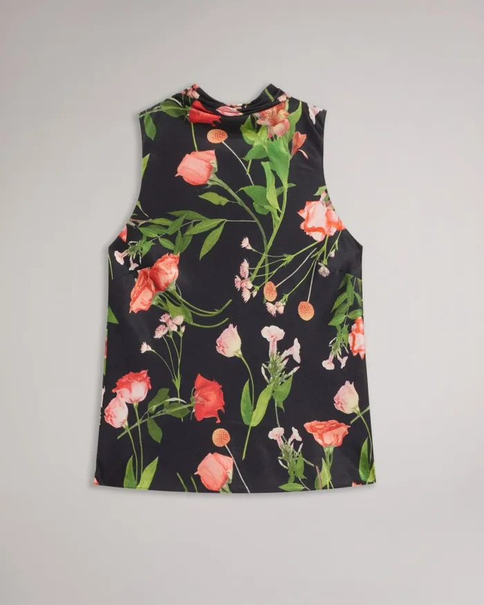 Women RAEVEN 8211 Cowl Neck Sleeveless Top Black Ted Baker Tops and Blouses