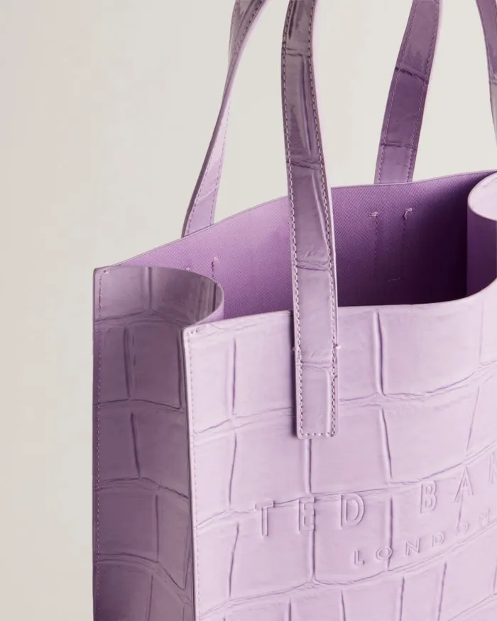 Women REPTCON 8211 Croc Detail Small Icon Bag Lilac Ted Baker Tote Bags