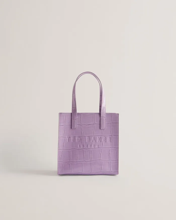 Women REPTCON 8211 Croc Detail Small Icon Bag Lilac Ted Baker Tote Bags