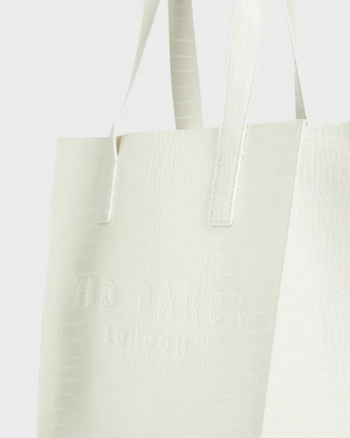 Women REPTCON 8211 Croc Detail Small Icon Bag Nude Ted Baker Tote Bags