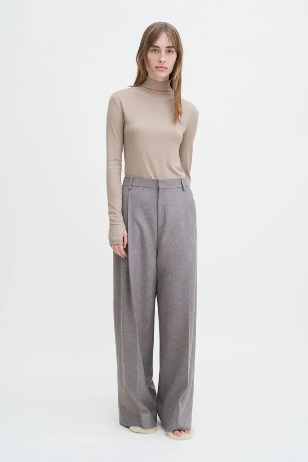 Women Rib Mock Neck Top Sandstone Filippa K Tops