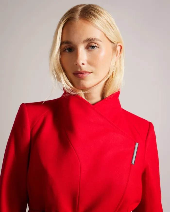 Women ROSE 8211 Wool Wrap Coat Red Ted Baker Coats and Jackets Women ROSE 8211 Wool Wrap Coat Red Ted Baker Coats and Jackets