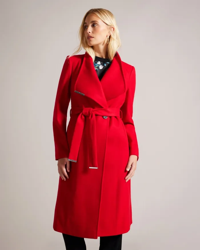 Women ROSE 8211 Wool Wrap Coat Red Ted Baker Coats and Jackets Women ROSE 8211 Wool Wrap Coat Red Ted Baker Coats and Jackets