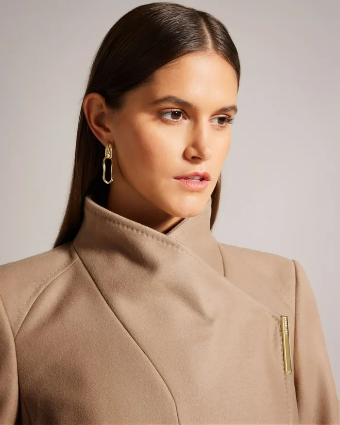 Women ROSESS 8211 Wool Wrap Short Coat Camel Ted Baker Coats and Jackets Women ROSESS 8211 Wool Wrap Short Coat Camel Ted Baker Coats and Jackets