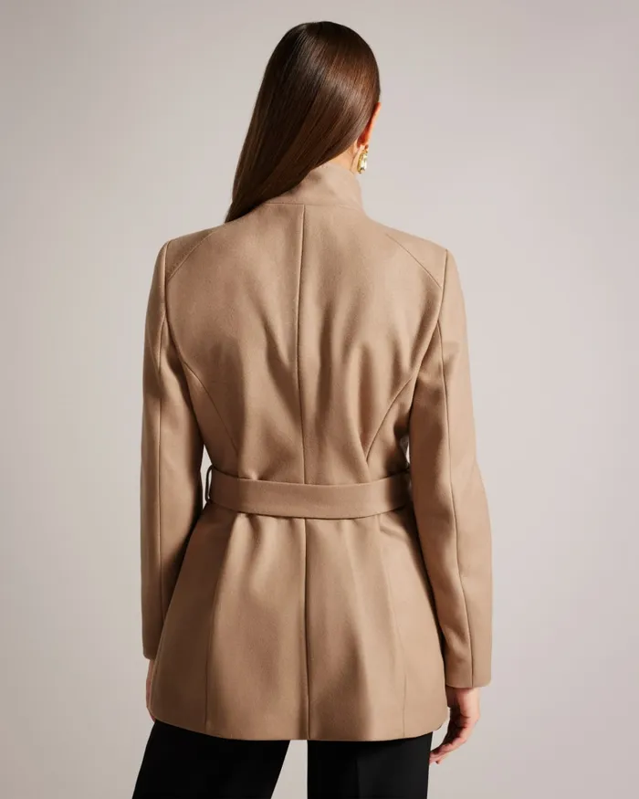 Women ROSESS 8211 Wool Wrap Short Coat Camel Ted Baker Coats and Jackets Women ROSESS 8211 Wool Wrap Short Coat Camel Ted Baker Coats and Jackets