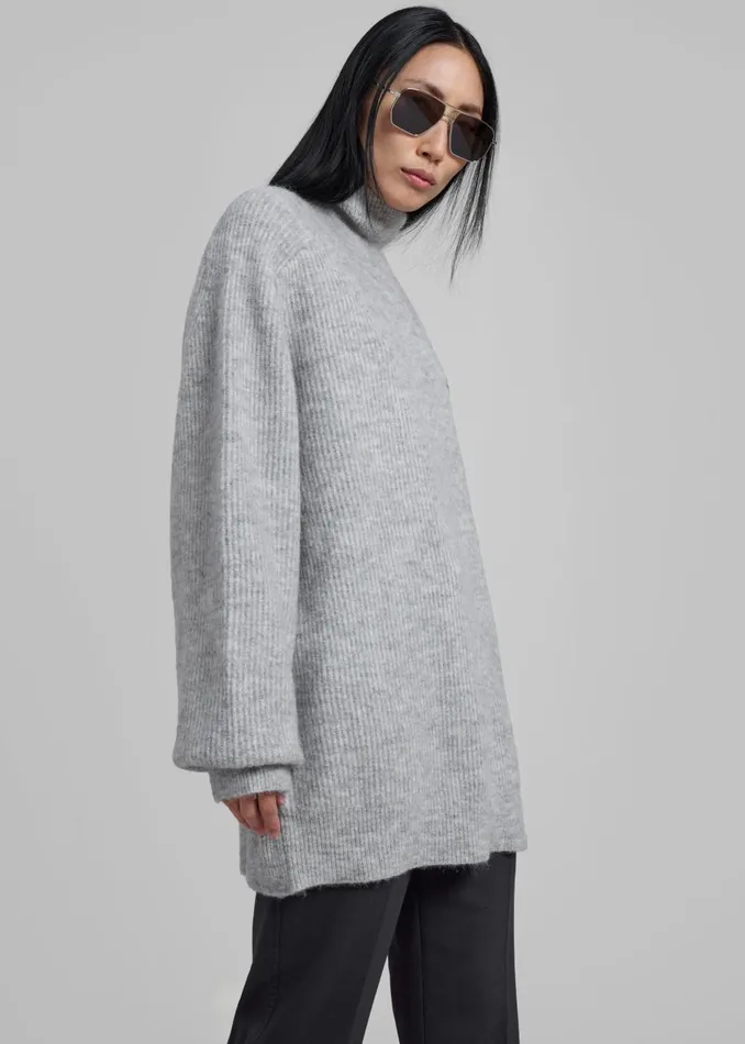 Women Rotate Turtleneck Sweater 8211 Light Grey The Frankie Shop Knitwear