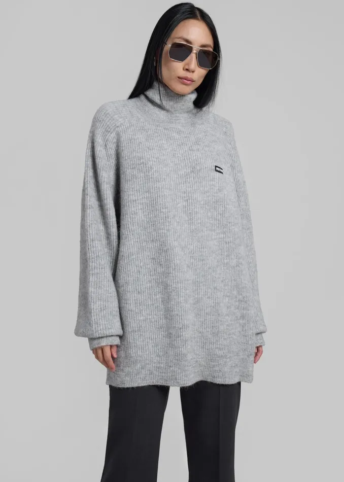Women Rotate Turtleneck Sweater 8211 Light Grey The Frankie Shop Knitwear