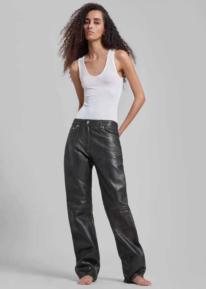 Women Samse Samse Salynn Trousers 8211 Washed Black Olive The Frankie Shop Bottoms