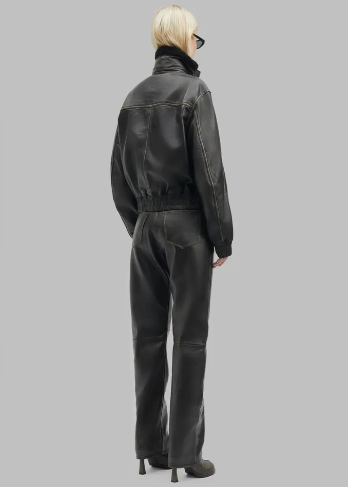Women Samse Samse Salynn Trousers 8211 Washed Black Olive The Frankie Shop Bottoms
