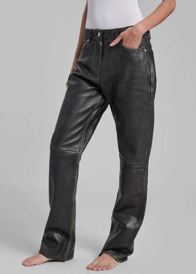 Women Samse Samse Salynn Trousers 8211 Washed Black Olive The Frankie Shop Bottoms