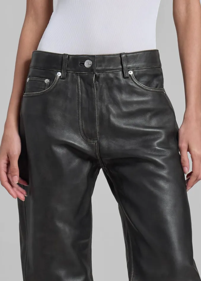 Women Samse Samse Salynn Trousers 8211 Washed Black Olive The Frankie Shop Bottoms