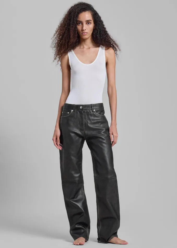 Women Samse Samse Salynn Trousers 8211 Washed Black Olive The Frankie Shop Bottoms