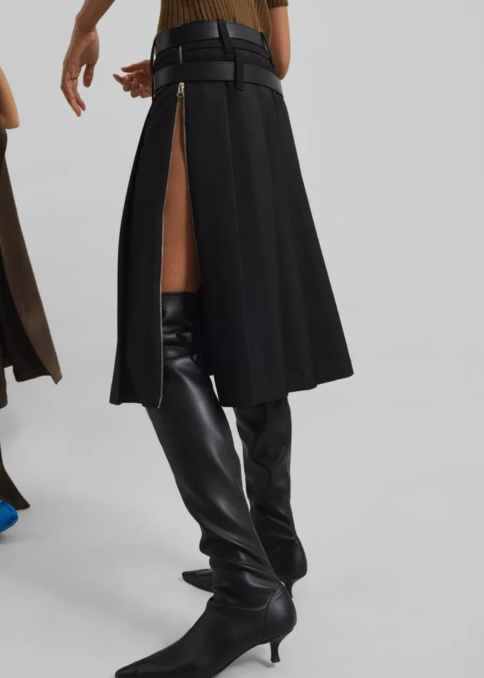 Women Sarina Pleated Skirt 8211 Black The Frankie Shop Bottoms
