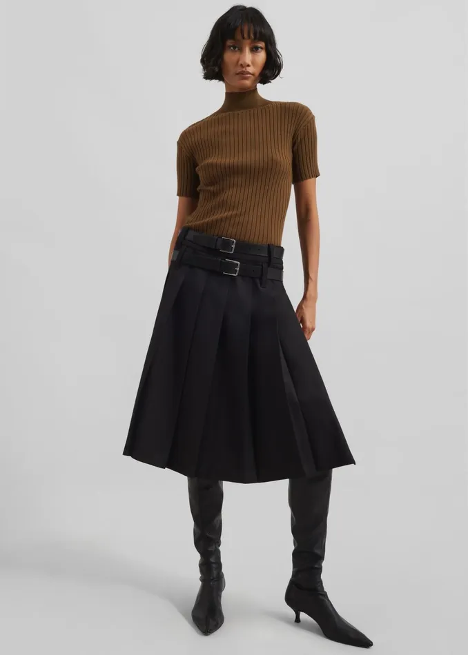 Women Sarina Pleated Skirt 8211 Black The Frankie Shop Bottoms