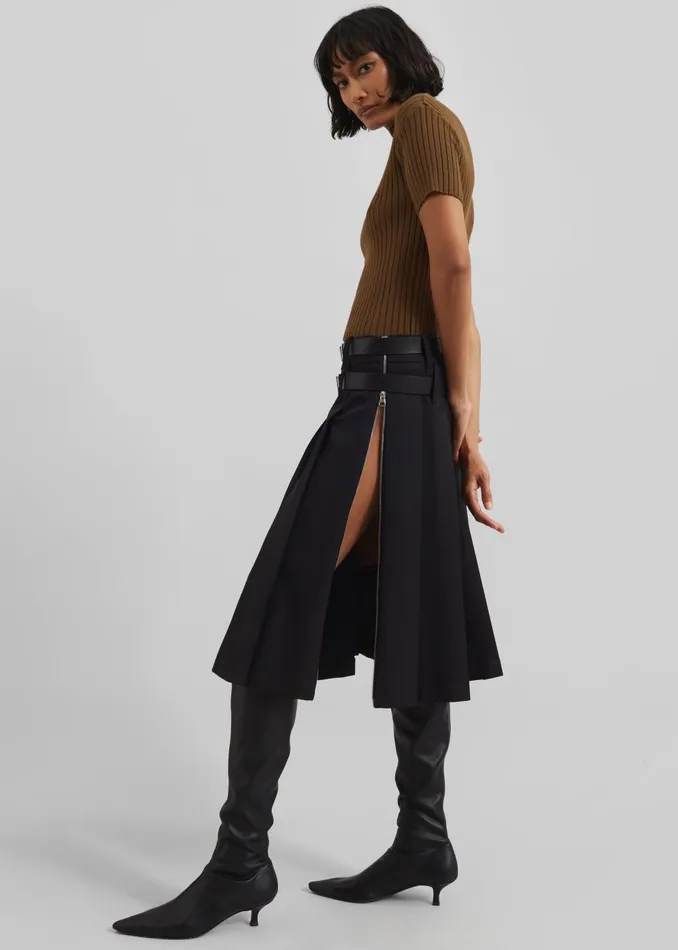 Women Sarina Pleated Skirt 8211 Black The Frankie Shop Bottoms