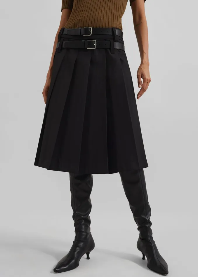 Women Sarina Pleated Skirt 8211 Black The Frankie Shop Bottoms