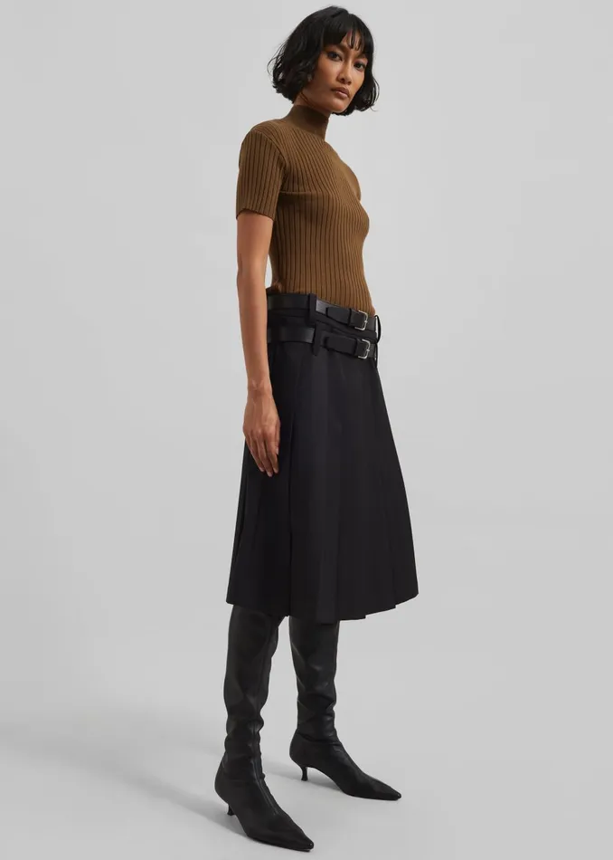 Women Sarina Pleated Skirt 8211 Black The Frankie Shop Bottoms