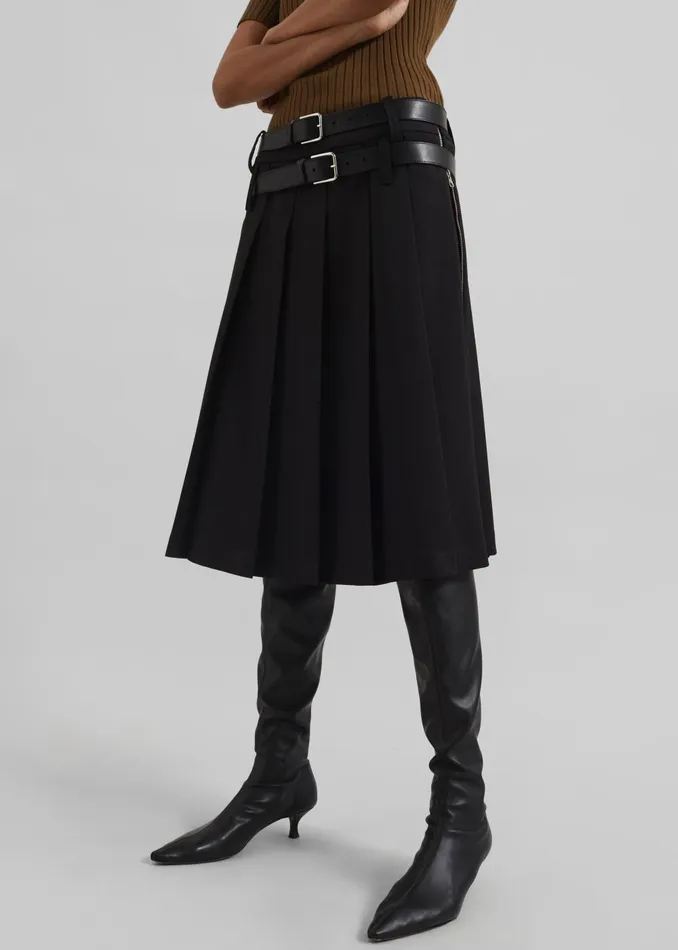 Women Sarina Pleated Skirt 8211 Black The Frankie Shop Bottoms