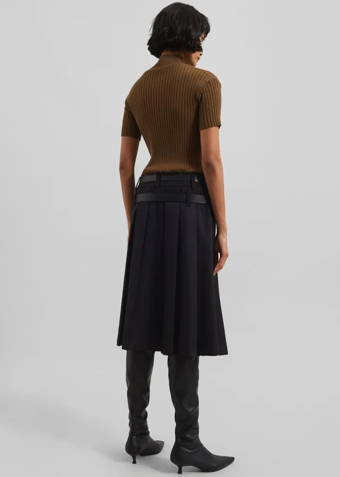Women Sarina Pleated Skirt 8211 Black The Frankie Shop Bottoms