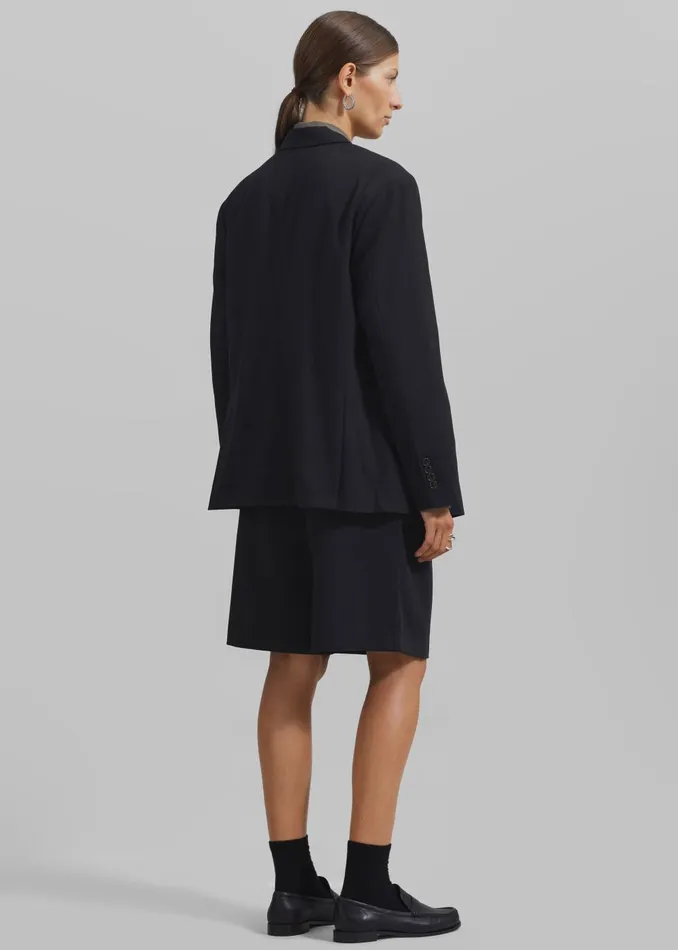 Women Sava Double Breasted Blazer 8211 Black The Frankie Shop Outerwear