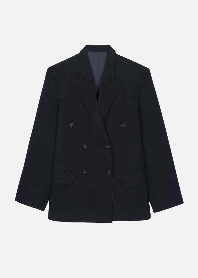 Women Sava Double Breasted Blazer 8211 Black The Frankie Shop Outerwear