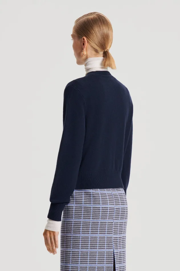 Women Scanlan Theodore CASHMERE CREW SWEATER NAVY Sweaters Women Scanlan Theodore CASHMERE CREW SWEATER NAVY Sweaters