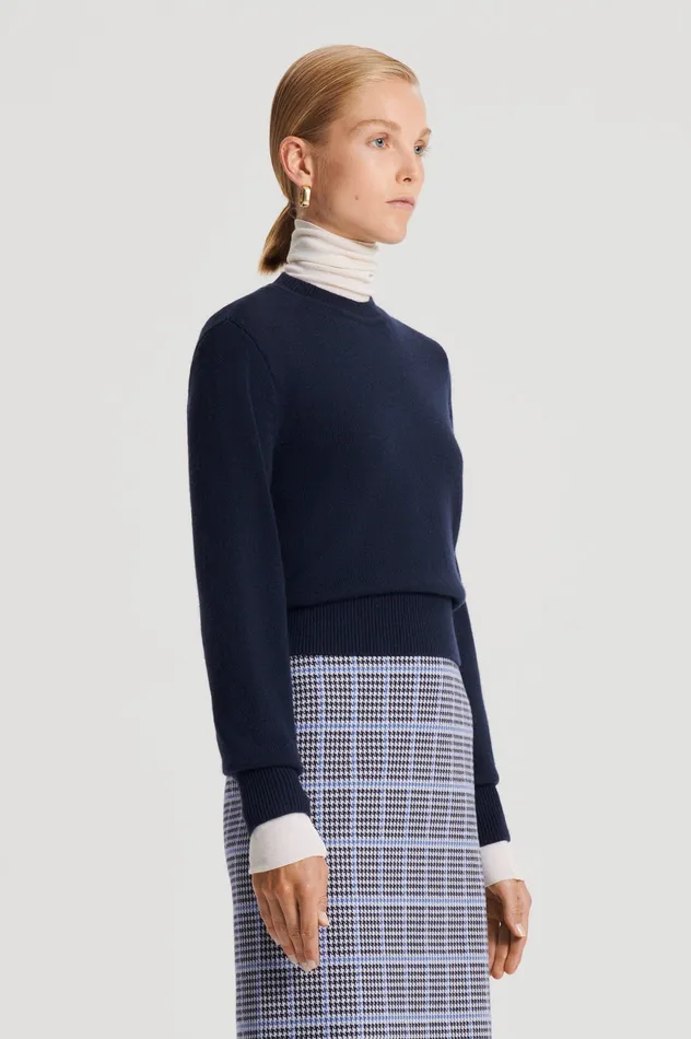Women Scanlan Theodore CASHMERE CREW SWEATER NAVY Sweaters Women Scanlan Theodore CASHMERE CREW SWEATER NAVY Sweaters