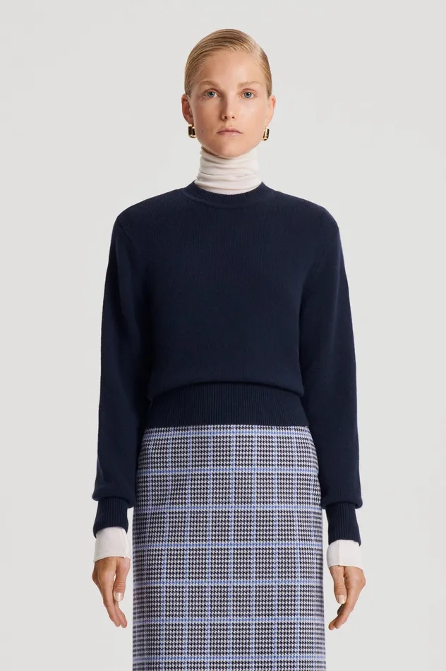 Women Scanlan Theodore CASHMERE CREW SWEATER NAVY Sweaters Women Scanlan Theodore CASHMERE CREW SWEATER NAVY Sweaters