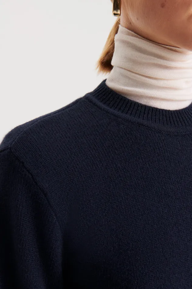 Women Scanlan Theodore CASHMERE CREW SWEATER NAVY Sweaters Women Scanlan Theodore CASHMERE CREW SWEATER NAVY Sweaters
