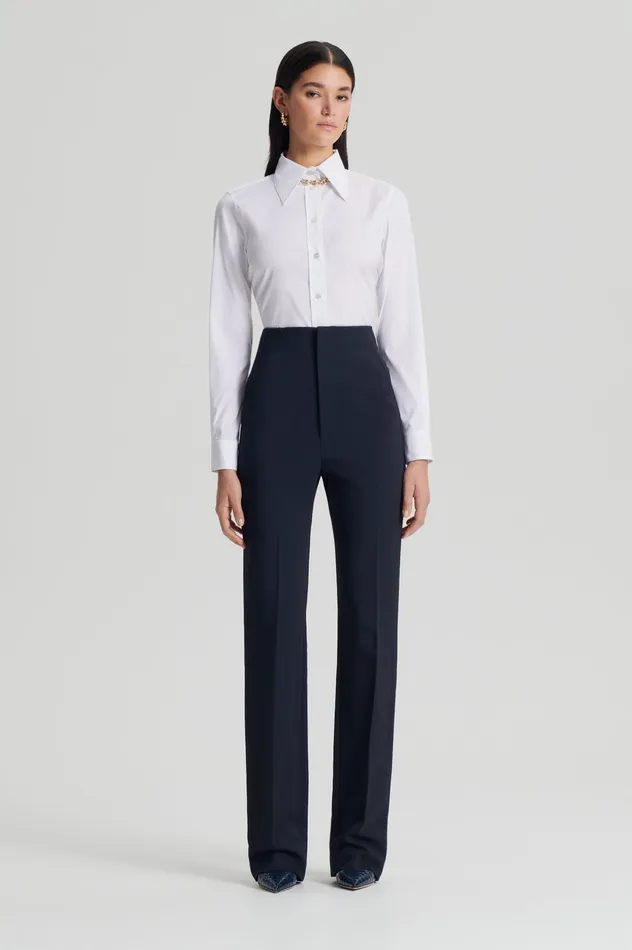 Women Scanlan Theodore COTTON SLIM FIT SHIRT WHITE Shirts