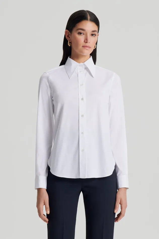 Women Scanlan Theodore COTTON SLIM FIT SHIRT WHITE Shirts Women Scanlan Theodore COTTON SLIM FIT SHIRT WHITE Shirts