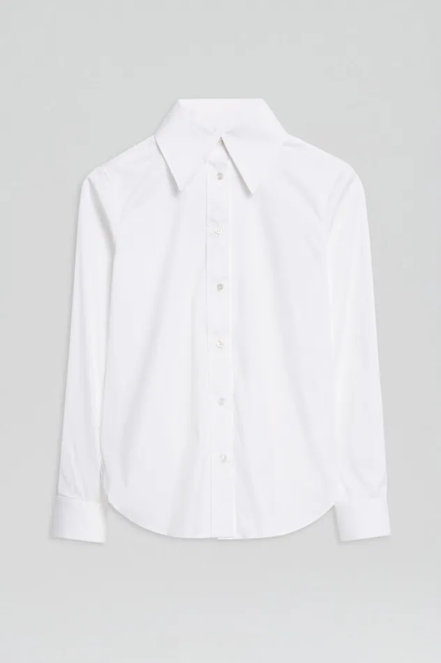 Women Scanlan Theodore COTTON SLIM FIT SHIRT WHITE Shirts Women Scanlan Theodore COTTON SLIM FIT SHIRT WHITE Shirts