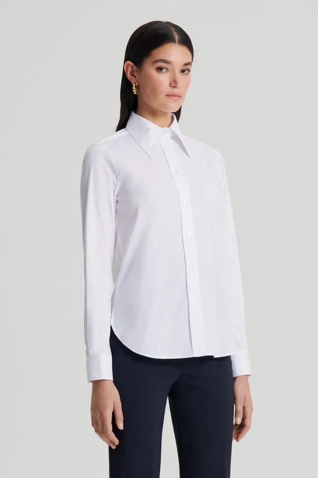 Women Scanlan Theodore COTTON SLIM FIT SHIRT WHITE Shirts Women Scanlan Theodore COTTON SLIM FIT SHIRT WHITE Shirts