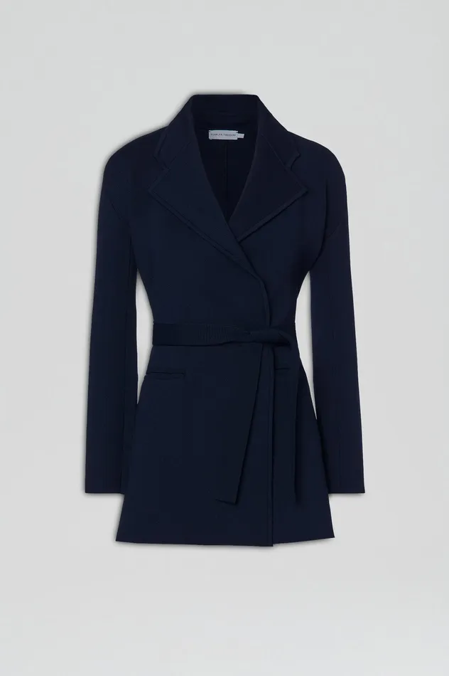 Women Scanlan Theodore CREPE KNIT LOOSE TAILORED JACKET NAVY Jackets Women Scanlan Theodore CREPE KNIT LOOSE TAILORED JACKET NAVY Jackets